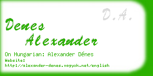 denes alexander business card